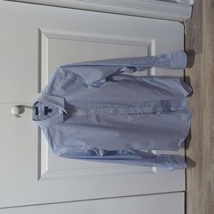 Men's J. Crew S 14-14 1/2 Checkered Blue Dress Shirt